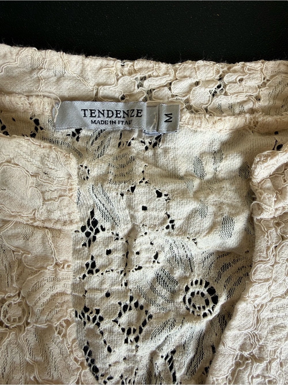 Handcrafted Ivory Lace Peasant Blouse - Picture 2 of 3